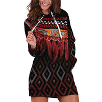 Aotearoa Maori Ngapuhi Iwi Hoodie Dress Korowai Tukutuku Kaokao Motifs