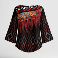 Aotearoa Maori Ngapuhi Iwi Kimono Sleeve Blouse Korowai Tukutuku Kaokao Motifs
