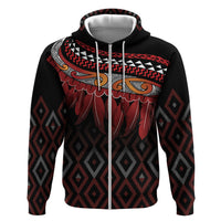 Aotearoa Maori Ngapuhi Iwi Zip Hoodie Korowai Tukutuku Kaokao Motifs