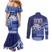 Queen Salote College 100th Anniversary Couples Matching Mermaid Dress and Long Sleeve Button Shirt QSC Royal Girls - Polynesian Pride