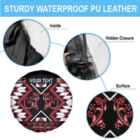 Personalised Aotearoa Waitangi Spare Tire Cover Taniko Motifs - Mania Gecko