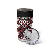 Personalised Aotearoa Waitangi Tumbler Cup Taniko Motifs - Mania Gecko