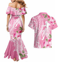Personalised Hawaii Wahine Couples Matching Mermaid Dress and Hawaiian Shirt Women's Day Maui Lokelani Roses LT7 - Polynesian Pride