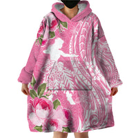 Personalised Hawaii Wahine Wearable Blanket Hoodie Women's Day Maui Lokelani Roses LT7 - Polynesian Pride