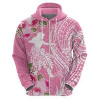 Personalised Hawaii Wahine Zip Hoodie Women's Day Maui Lokelani Roses LT7 - Polynesian Pride