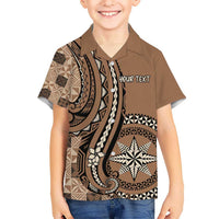 Personalized Tonga Ngatu Hawaiian Shirt Vintage Brown Manulua Motifs