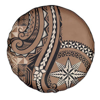 Tonga Ngatu Spare Tire Cover Vintage Brown Manulua Motifs