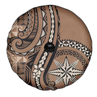 Tonga Ngatu Spare Tire Cover Vintage Brown Manulua Motifs
