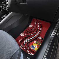 Tonga Ngatu Car Mats Iconic Red Manulua Motifs