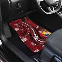 Tonga Ngatu Car Mats Iconic Red Manulua Motifs