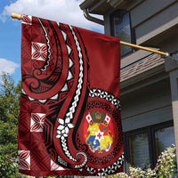 Tonga Ngatu Garden Flag Iconic Red Manulua Motifs