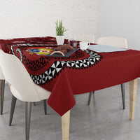Tonga Ngatu Tablecloth Iconic Red Manulua Motifs