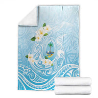 Guam Fishhook Mix Guasali Flowers Blanket Dreaming Turquoise
