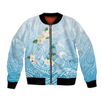 Guam Fishhook Mix Guasali Flowers Bomber Jacket Dreaming Turquoise