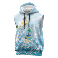 Guam Fishhook Mix Guasali Flowers Sleeveless Hoodie Dreaming Turquoise