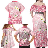 Guam Fishhook Mix Guasali Flowers Family Matching Off Shoulder Maxi Dress and Hawaiian Shirt Dreaming Coral LT7 - Polynesian Pride