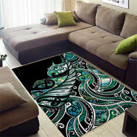 Maori Matariki - Manaia Area Rug Emerald Paua Shell
