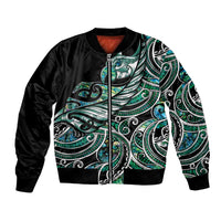 Maori Matariki - Manaia Bomber Jacket Emerald Paua Shell