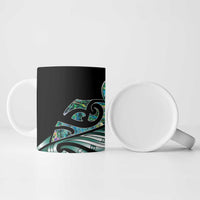 Maori Matariki - Manaia Ceramic Mug Emerald Paua Shell