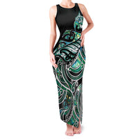 Maori Matariki - Manaia Family Matching Tank Maxi Dress and Hawaiian Shirt Emerald Paua Shell