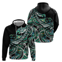 Maori Matariki - Manaia Hoodie Emerald Paua Shell