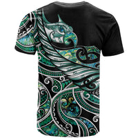 Maori Matariki - Manaia T Shirt Emerald Paua Shell