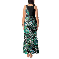 Maori Matariki - Manaia Tank Maxi Dress Emerald Paua Shell