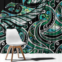 Maori Matariki - Manaia Window Curtain Emerald Paua Shell
