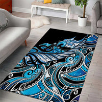 Maori Matariki - Manaia Area Rug Galaxy Blue Paua Shell