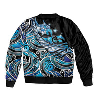 Maori Matariki - Manaia Bomber Jacket Galaxy Blue Paua Shell