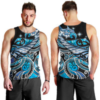 Maori Matariki - Manaia Men Tank Top Galaxy Blue Paua Shell