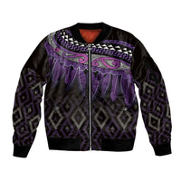 Aotearoa Maori Ngati Porou Iwi Sleeve Zip Bomber Jacket Korowai Tukutuku Kaokao Motifs