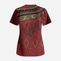 Aotearoa Maori Waikato Tainui Iwi Scrub Top Korowai Tukutuku Kaokao Motifs