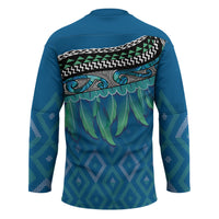 Aotearoa Maori Ngati Kahungunu Iwi Paua Blue Hockey Jersey Korowai Tukutuku Kaokao Motifs