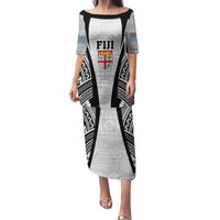 Personalised Fiji Rugby Puletasi 2023 World Cup History Makers - White Ver LT7 Long Dress White - Polynesian Pride
