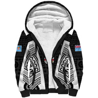 Personalised Fiji Rugby Sherpa Hoodie 2023 World Cup History Makers - Black Ver LT7 Unisex Black - Polynesian Pride