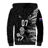 Personalised New Zealand Rugby Sherpa Hoodie Silver Fern Basic 2023 World Cup LT7 - Polynesian Pride