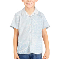 White Sunday Family Matching Short Sleeve Bodycon Dress and Hawaiian Shirt Plumeria Tatau Mix Tapa LT7 Son's Shirt White - Polynesian Pride