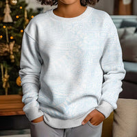 White Sunday Kid Ugly Christmas Sweater Plumeria Tatau Mix Tapa