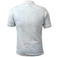 White Sunday Polo Shirt Plumeria Tatau Mix Tapa