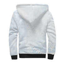 White Sunday Sherpa Hoodie Plumeria Tatau Mix Tapa