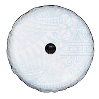 White Sunday Spare Tire Cover Plumeria Tatau Mix Tapa