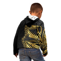 Polynesia Kid Hoodie Black & Gold Fancy Plumeria