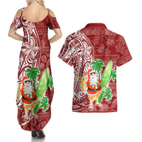 Hawaii Christmas Mele Kalikimaka Couples Matching Summer Maxi Dress and Hawaiian Shirt Santa Claus LT7 - Polynesian Pride