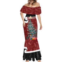 Personalised New Zealand Maori Christmas Mermaid Dress Xmas Fern Mix Kowhawhai LT7 - Polynesian Pride