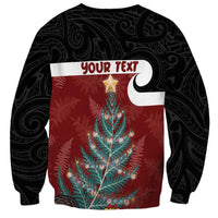 Personalised New Zealand Maori Christmas Sweatshirt Xmas Fern Mix Kowhawhai