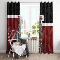 Personalised New Zealand Maori Christmas Window Curtain Xmas Fern Mix Kowhawhai