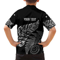 Aotearoa Personalized Lawn Bowls Maori Family Matching Long Sleeve Bodycon Dress and Hawaiian Shirt New Zealand Black Tribal Silver Fern LT7 - Polynesian Pride