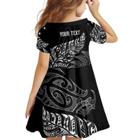 Aotearoa Personalized Lawn Bowls Maori Family Matching Long Sleeve Bodycon Dress and Hawaiian Shirt New Zealand Black Tribal Silver Fern LT7 - Polynesian Pride