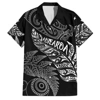 Aotearoa Personalized Lawn Bowls Maori Family Matching Long Sleeve Bodycon Dress and Hawaiian Shirt New Zealand Black Tribal Silver Fern LT7 Dad's Shirt - Short Sleeve Black - Polynesian Pride